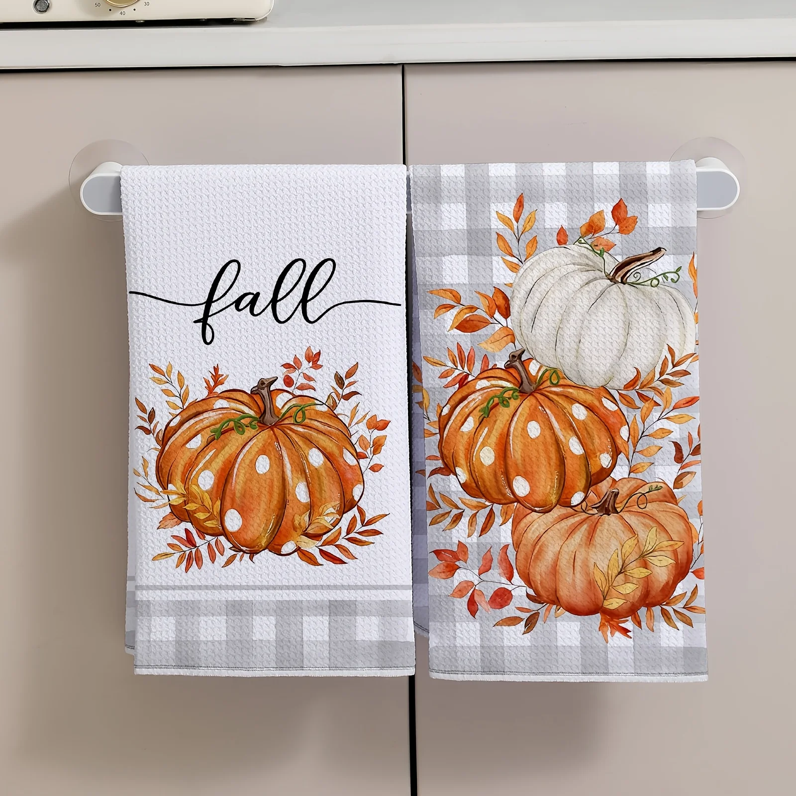 Pumpkin printed kitchen towel, multi-purpose cleaning decoration, soft water absorption and easy cleaning