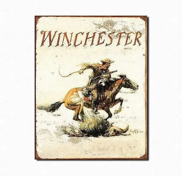 Metal Tin Retro Sign Wall Poster Sign Tin Sign Decor Licensed Winchester Guns Sign Winchester Signs Gun Sign Gun Signs Wincheste