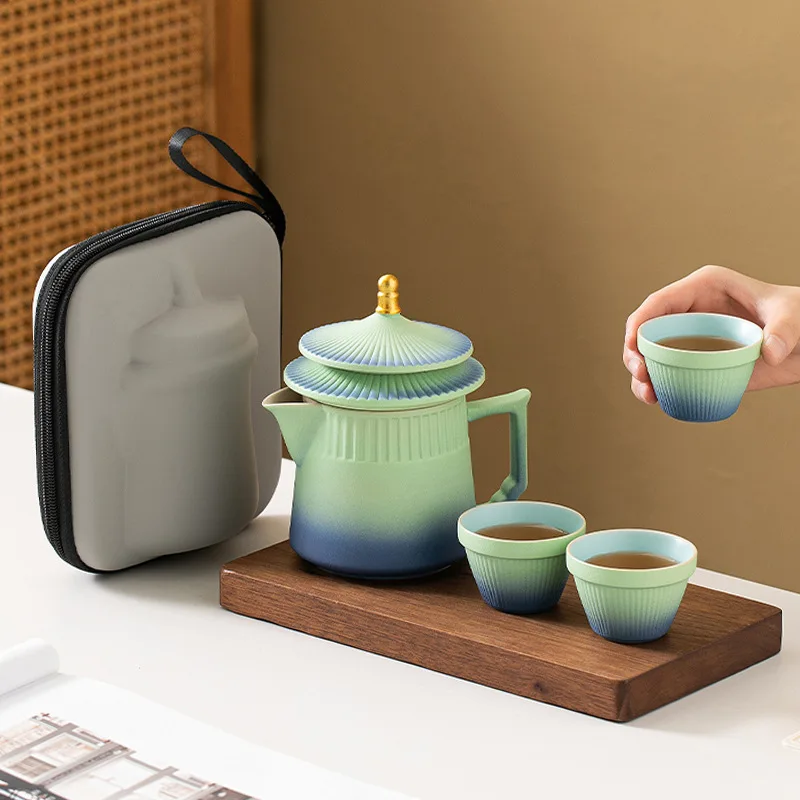 

Palace portable travel tea set small set simple tea pot teacup national tide outdoor camping quick cup