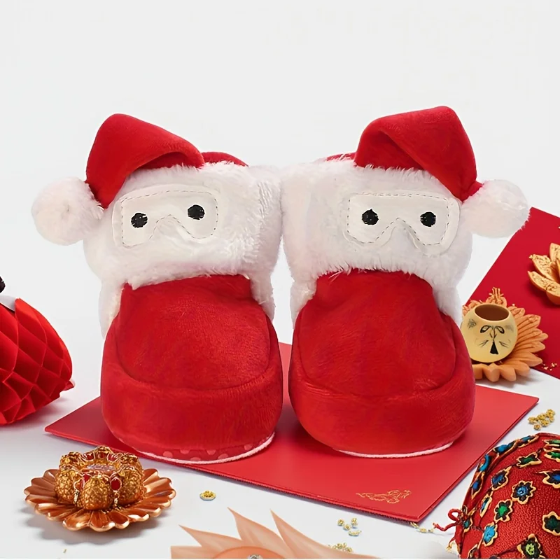 

Плюшевая прогулочная обувь с героями мультфильмов, морозостойкая теплая и толстая детская обувь, плюшевая рождественская детская обувь