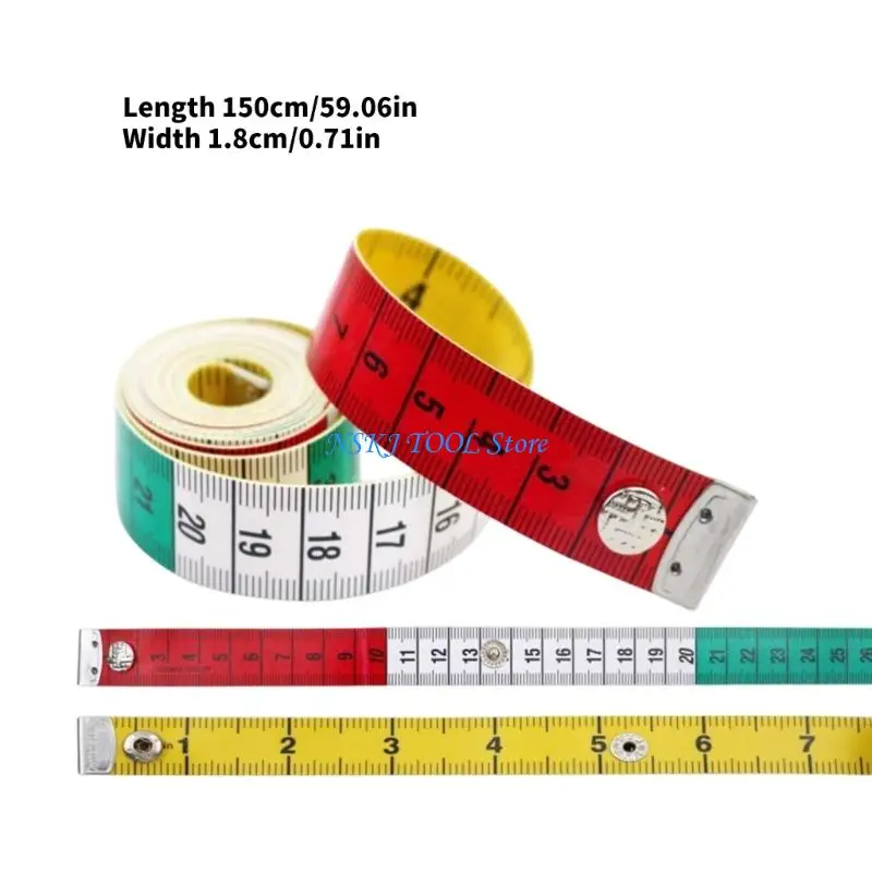 L8RC 1.5M 60inch Reinforced Tape Measure With Quick Releases Snaps For Professional Renovations And Crafting Tasks