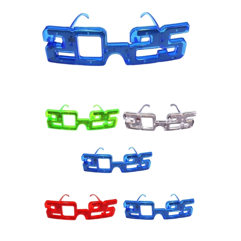 Light up Glasses 2025 New Year Party Eyeglasses Graduation Eyeglasses 3 Modes LED Light Up Glasses for Student Kid Adult