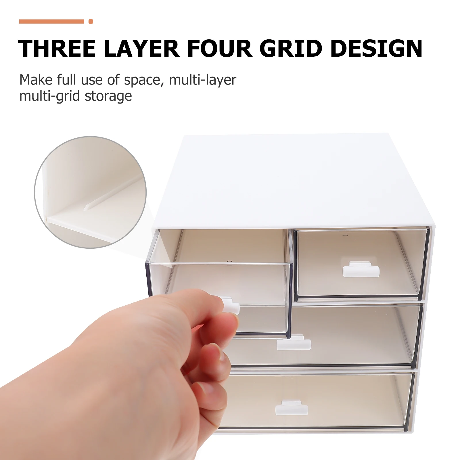 

Desktop Makeup ganizer Box Plastic Storage Containers White Type Office Supplies Multi layer Tidy Container ABS PP Material