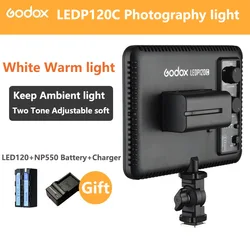 Godox P120C LED Light Ultra Slim LED Panel Video Light Adjustable Color Temperature 3300K~5600K for DV Camcorder Canon Nikon