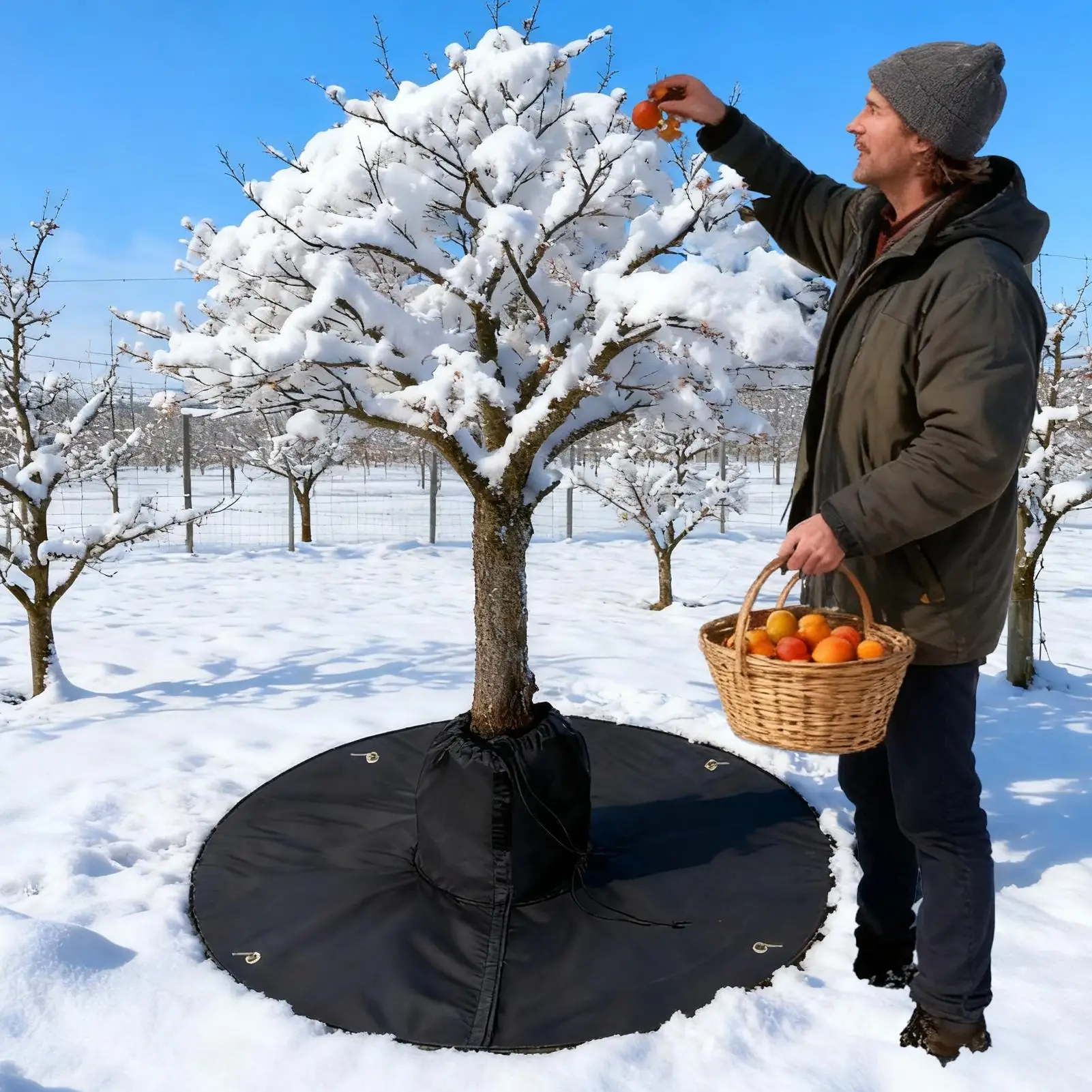 Tree Root Protector Reusable 3-Layers Insulation Winter Frost Blankets Tree Root Freeze Protectors For Garden Outdoor Yard
