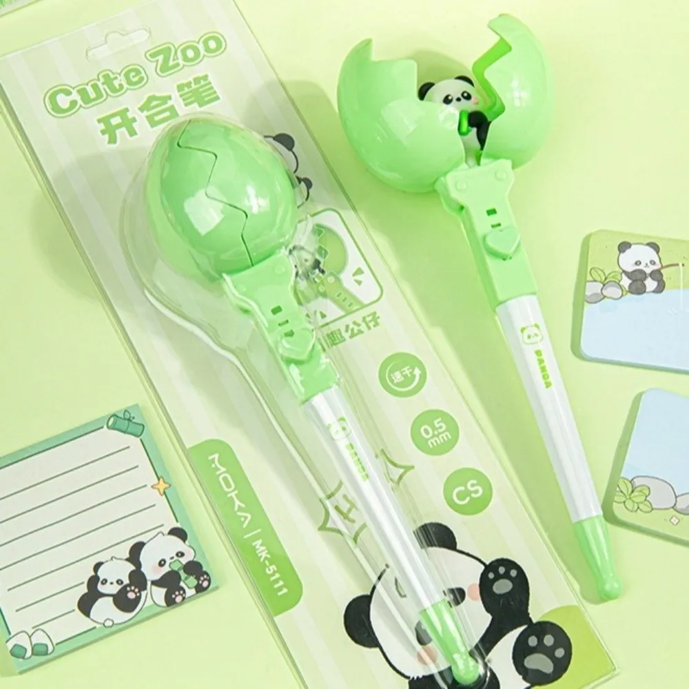 Eggshell Design Egg-shaped Retractable Gel Pen Cartoon Style Animal Stress-Relieving Pen Cute Smooth Writing Quick-dry Pen