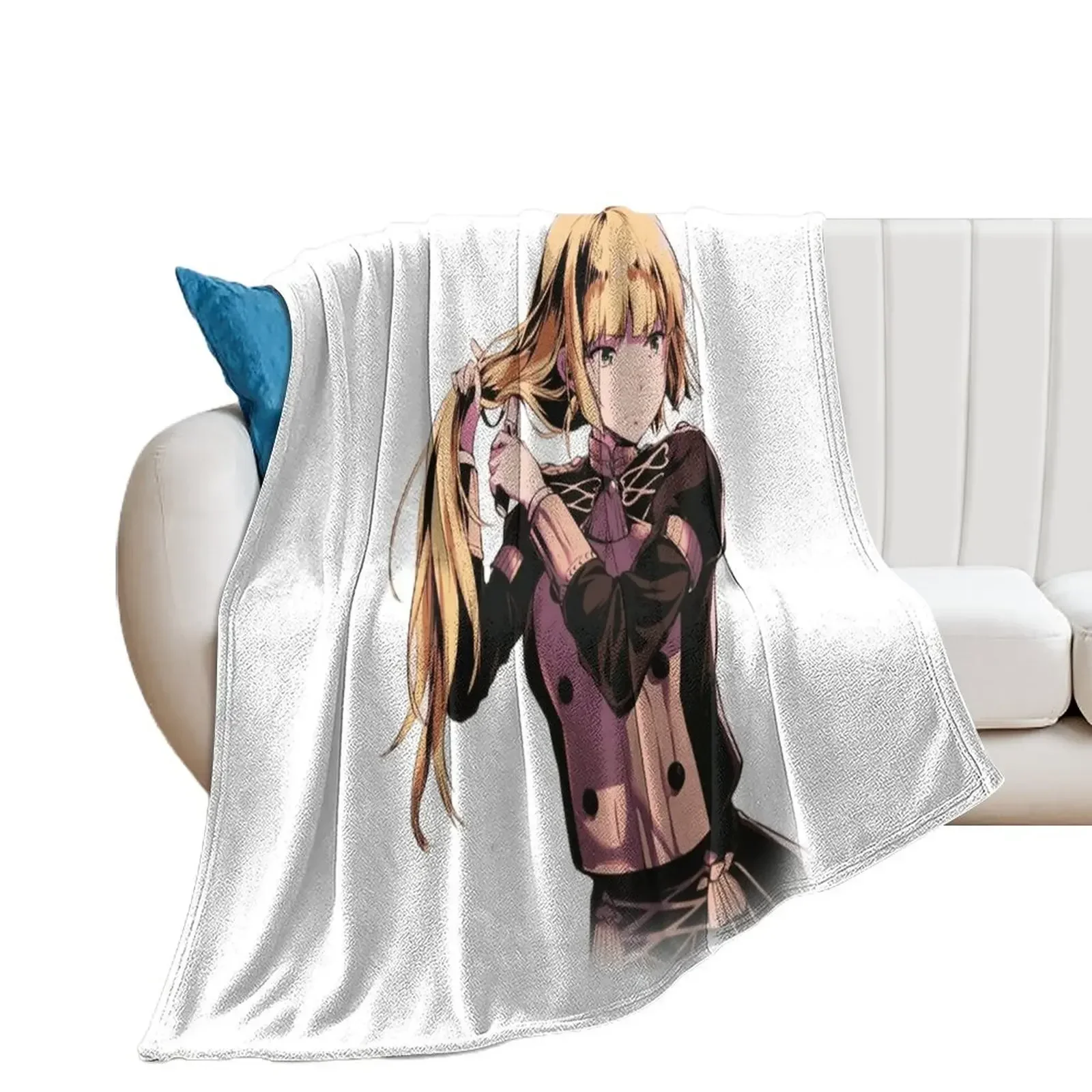 Ingrid from Fire Emblem: Three Houses Trying to Comb her Hair - Videogame Throw Blanket funny gift Soft Big Nap Blankets