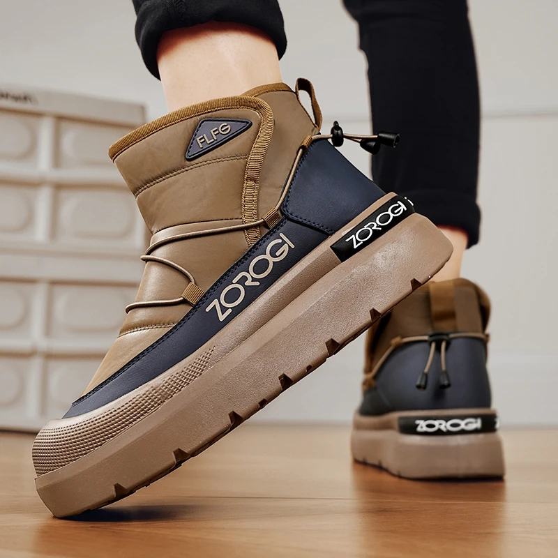 Nuevas botas de invierno antideslizantes y resistentes al desgaste para deportes y ocio suaves y cómodas para hombres, zapatillas de deporte de terciopelo para hombres, botines