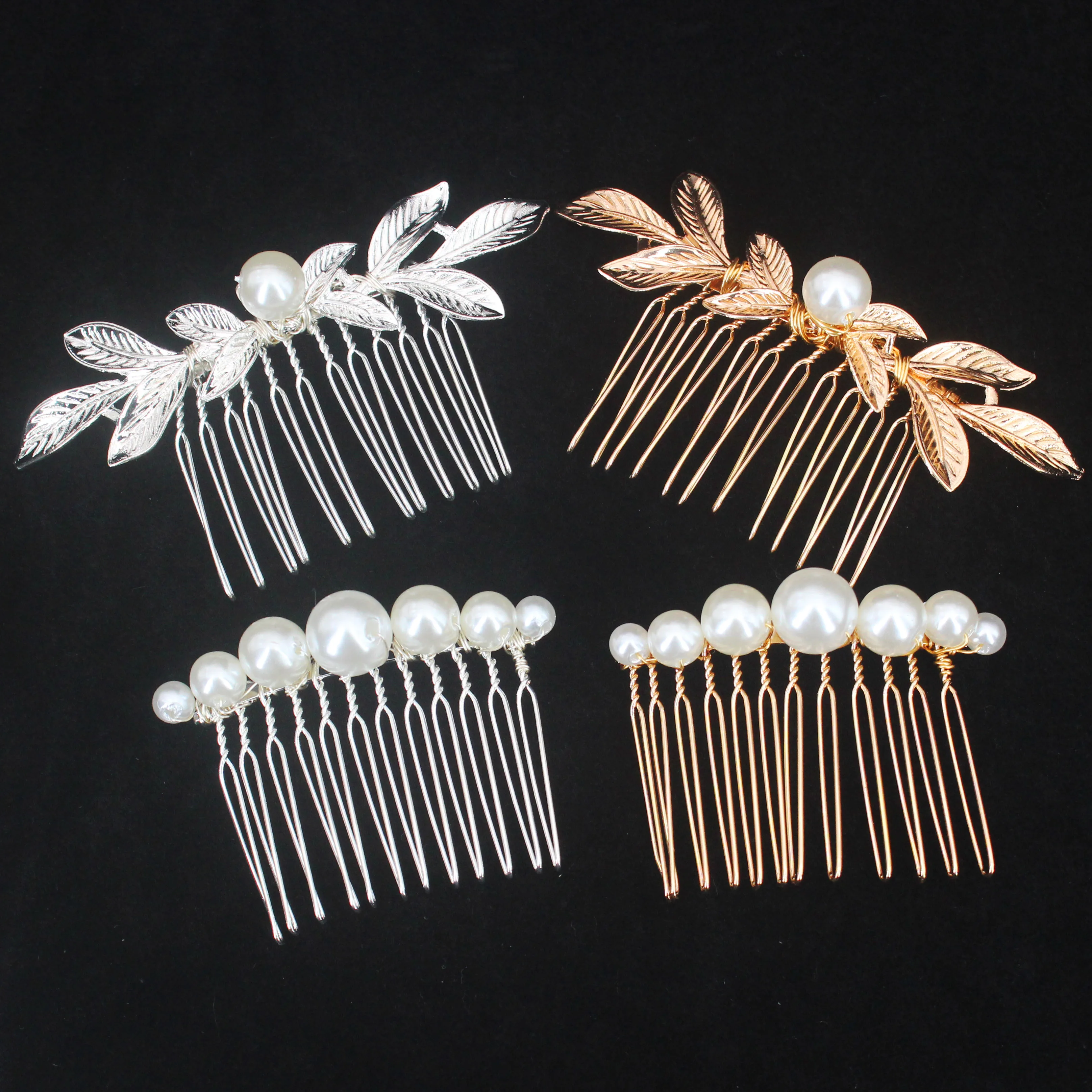 Elegant Wedding Hairpin Claw Gold Color Metal Leaf Hair Styling Tools For Women Crystal Hair Comb Pin Girls Hairclips Jewelry