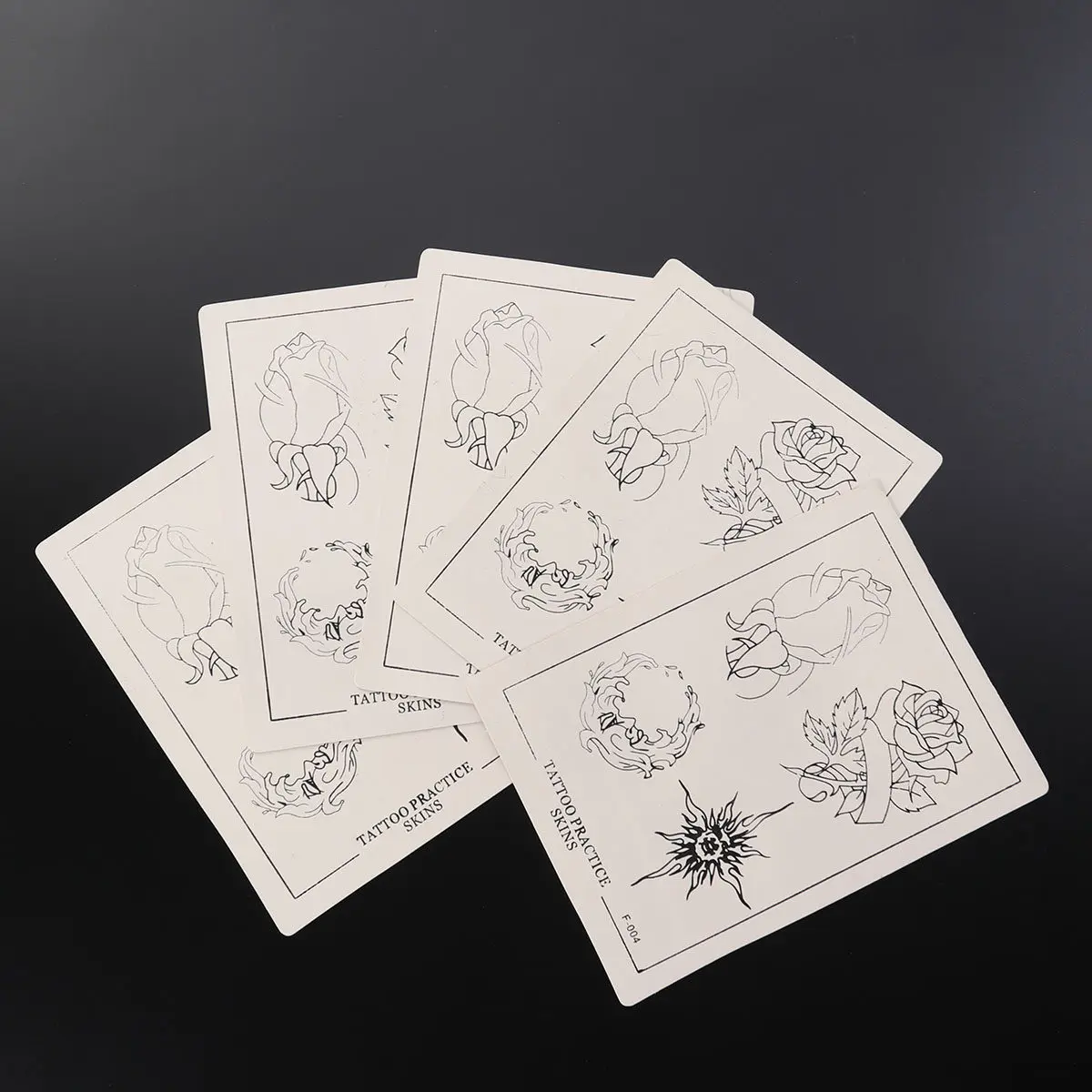 

5pcs Tattoo Practice Skin For Beginners Patterned Silicone Training Skin Realistic Texture Multiple Use Learning Tool