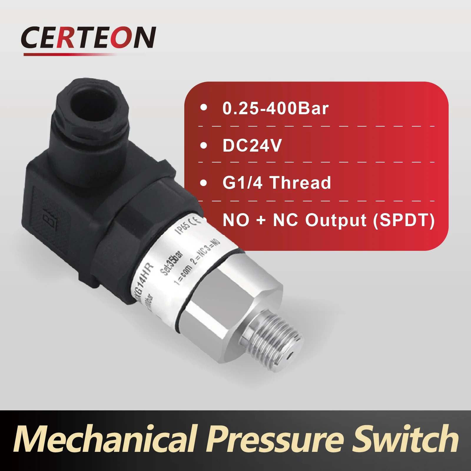 

Adjustable Mechanical Pressure Switch Hydraulic Oil Water Pump Air Compressor Stainless Steel Diaphragm Type