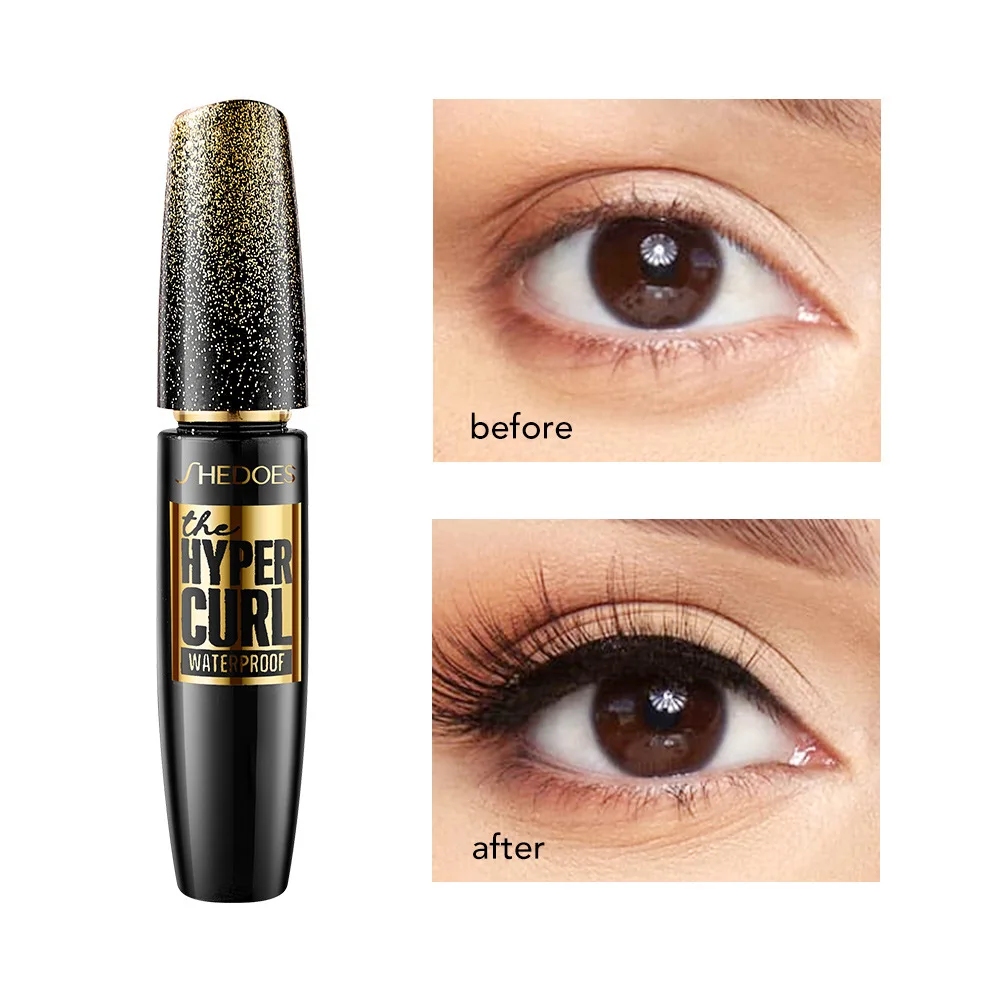 Shedo New Waterproof Mascara Natural Curly Thick allungamento ciglia idratante Waterproof Lasting Fashion Black Mascara 10g