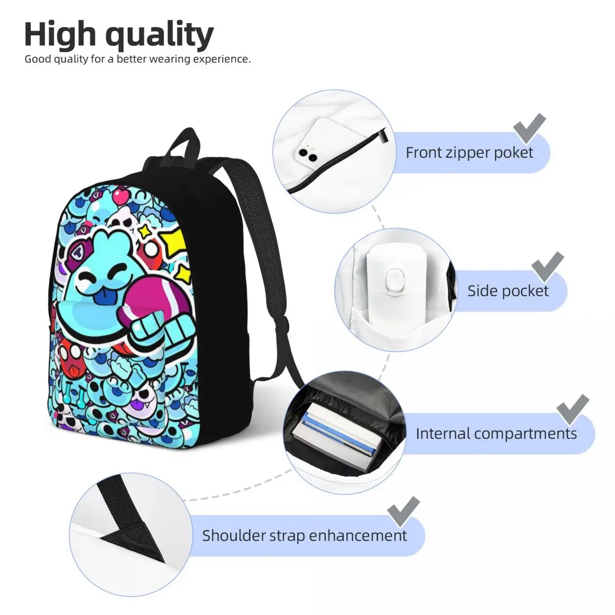 Fashion Game Braws-Star Backpack Middle High College School Student Bookbag uomo donna Daypack escursionismo