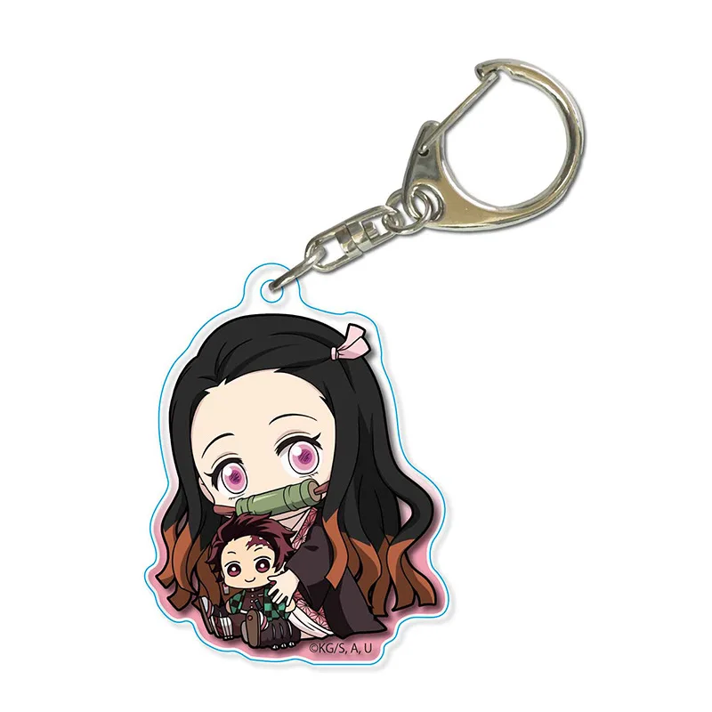 Anime Kamado Nezuko Kochou Shinobu Uzui Tengen Tomioka Giyuu Kanroji Mitsuri Shinazugawa Sanemi Acrylic Keychains Pendant Figure