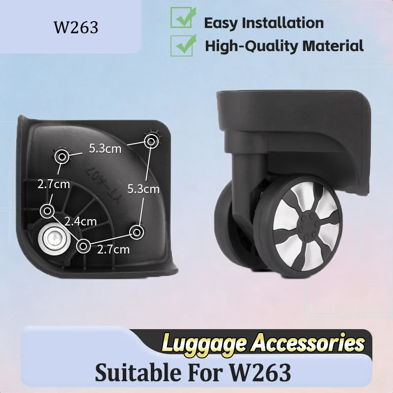 

For W-263 Mute Luggage Wheels 360° Swivel TPU Wear-Resistant Steel Bearing Universal Suitcase Repair Parts