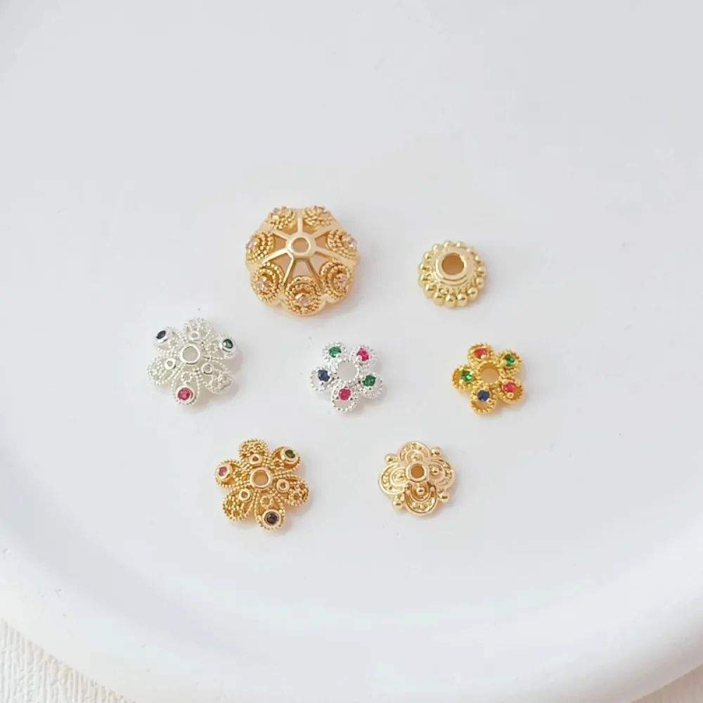 

Позолоченная подставка для цветов из циркона с микроинкрустацией 14 карат, кружевной браслет для шляпы с цветком, аксессуар для подставки для шляп из бисера, материал для ювелирных изделий своими руками