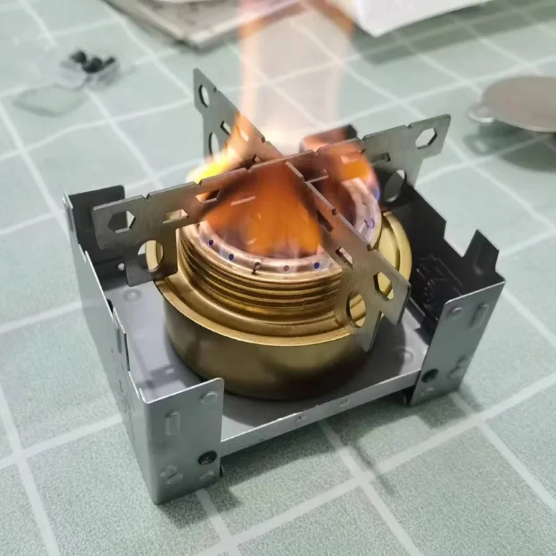 في الهواء الطلق التخييم نزهة موقد قوس الفولاذ المقاوم للصدأ المحمولة التخييم موقد الكحول الصغيرة قوس صغير مخيم لوازم الطبخ #3