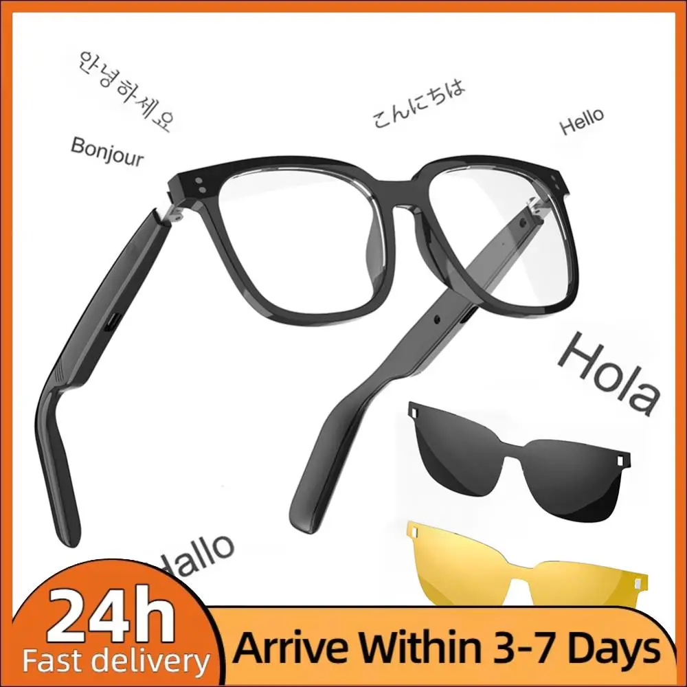 

Умные очки-переводчик с ИИ, Bluetooth 5.4, для звонков, с магнитной оправой, спортивные солнцезащитные очки для мужчин и женщин