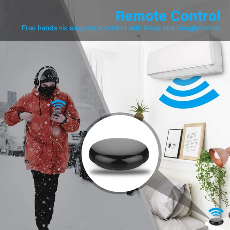 Tuya/Smart Life WiFi-IR Remote Controller Infrared Control Device Air Conditioner TV Work With Alexa Home Yandex Alice