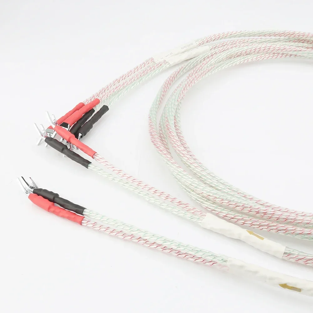 Par de cables de altavoz HIFI, conector de pala con conector banana a banana, Cable de Audio para altavoz