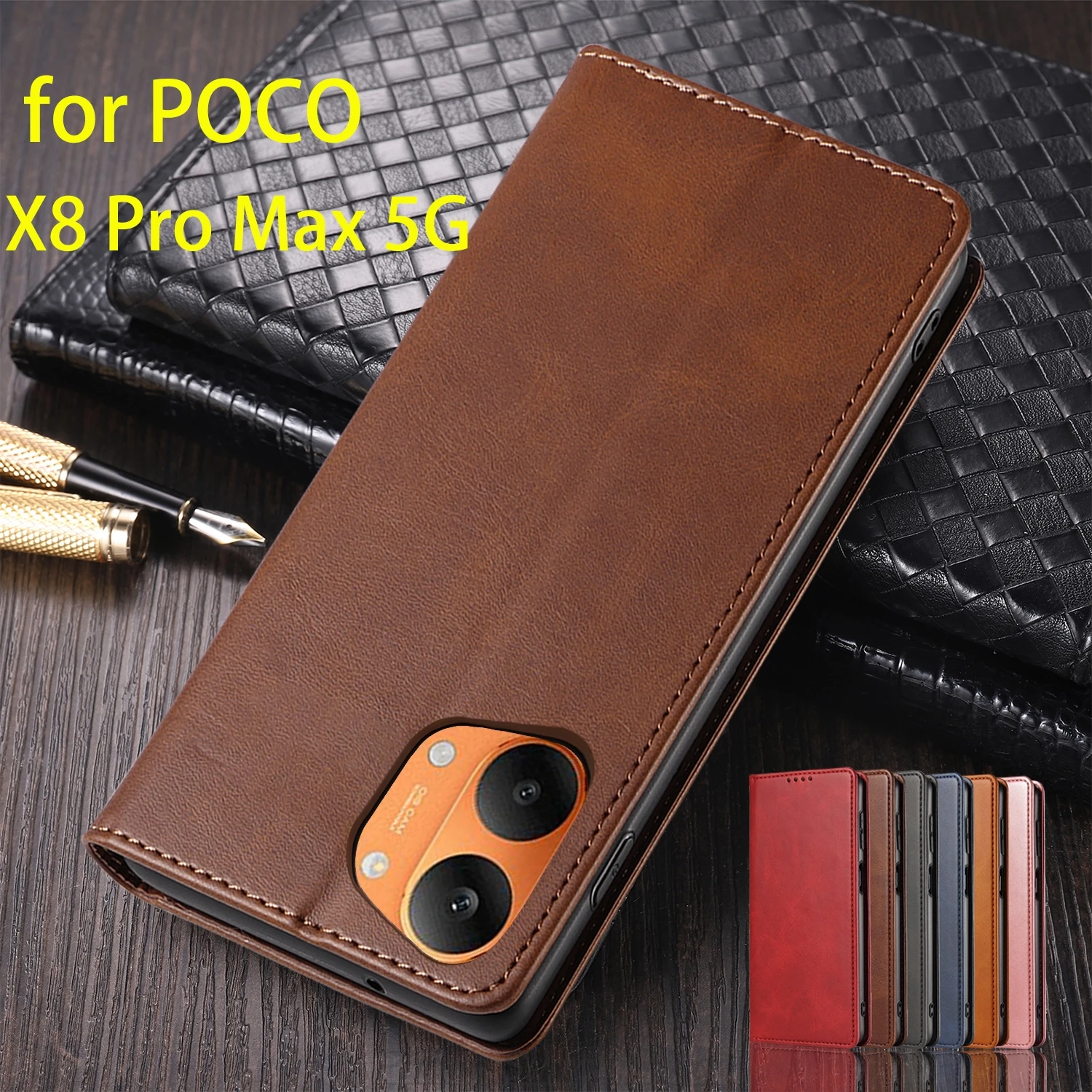 

Leather Case for Xiaomi POCOPHONE POCO X8 Pro Max 5G Flip Case Card Holder Holster Magnetic Attraction Wallet Cover Fundas Coque