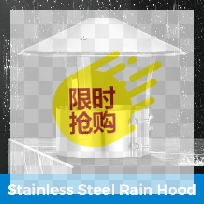 1Set Durable Ventilated Rain Cap Stainless Steel Exterior Wall Air Outlet Stove Pipe Protector Cover Useful Chimney Exhaust Hood