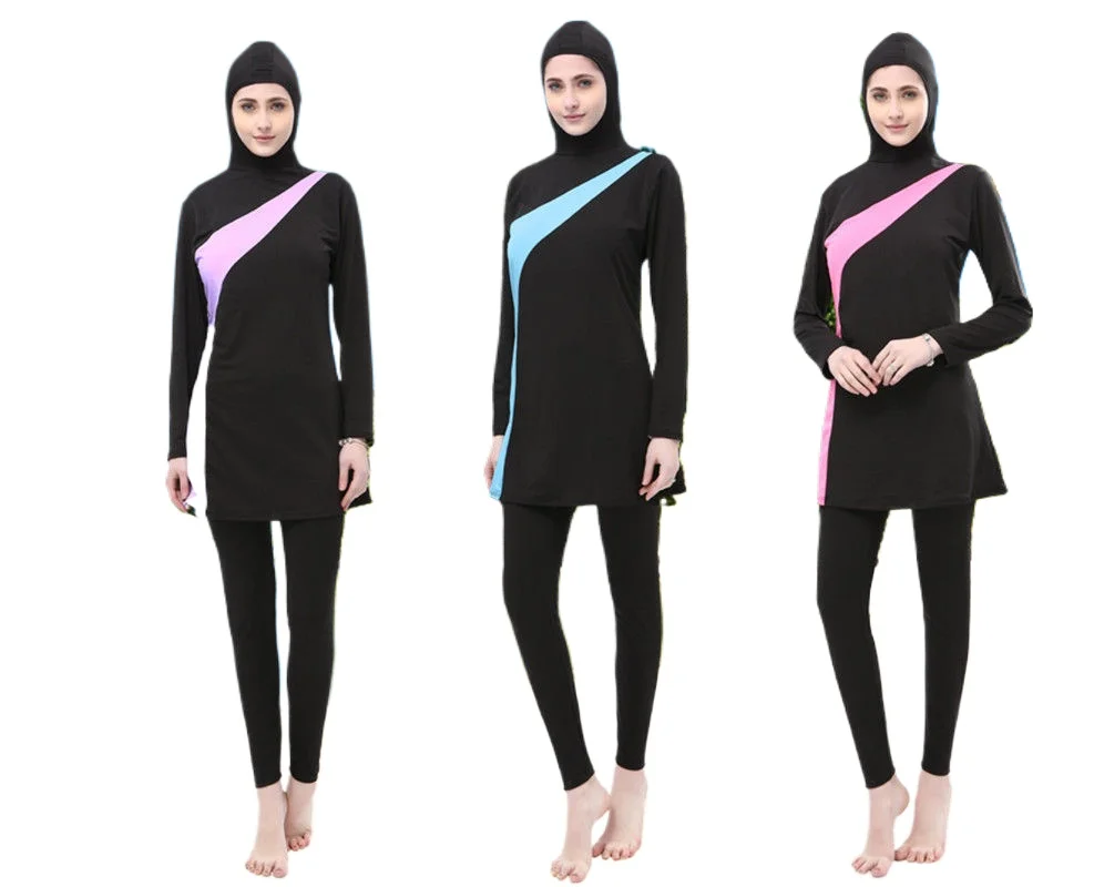 

Мусульманские женские купальники в стиле пэчворк с длинным рукавом, полный охват, исламский купальный костюм для женщин, пляжная одежда, спортивный подарок на день рождения