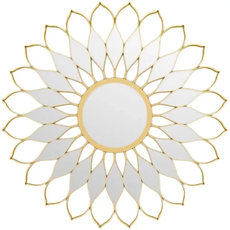 جدار كبير الفنون الديكور مكتب مرآة الغرور الاكريليك منزل صغير الذهب الفاخرة اليد منضدية لاصق Espejo غير النظامية جولة