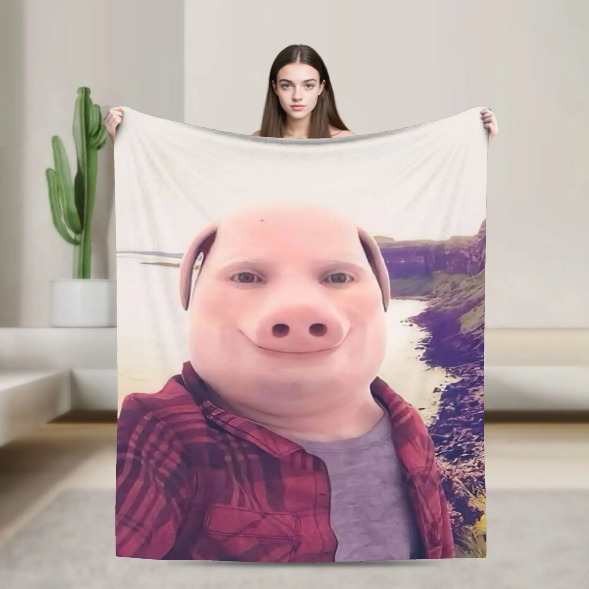 Funny John Pork is Calling Scuba Dance Blanket Quality Warm  Throw Blanket Spring Travel Office Home Decor Aesthetic Bedspread