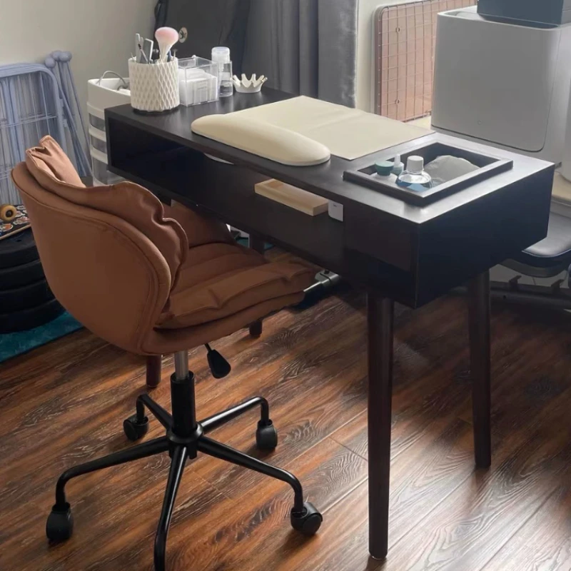 

Japanese Retro Solid Wood Nail Table Professional Aesthetictable Manicure Table Storage Mesa De Manicure Salon Furniture BLNT