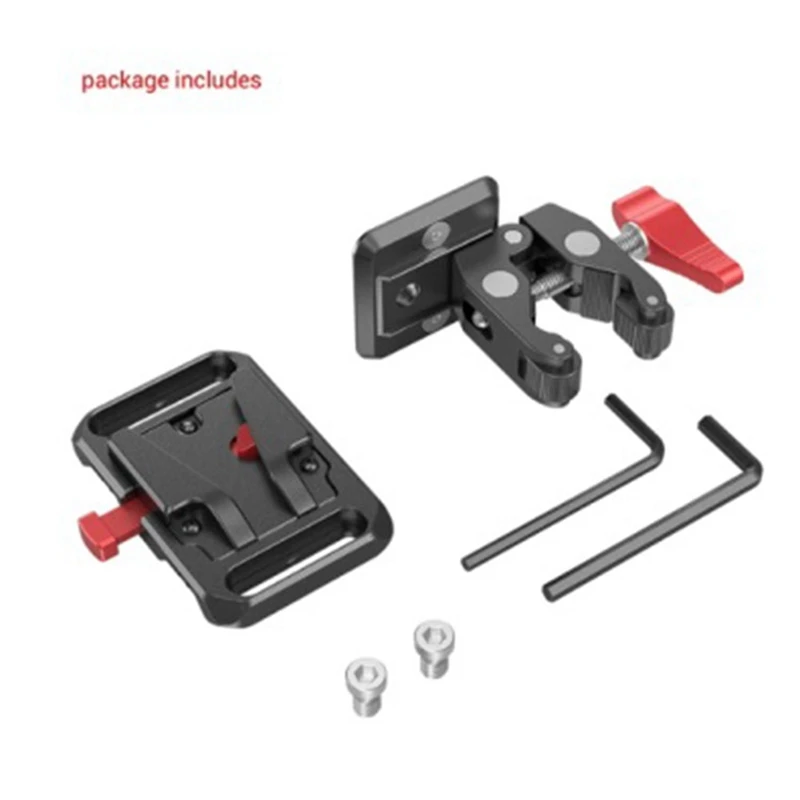 Mini V Mount Battery Plate V-Lock Mount Battery Plate With Crab-Shaped Clamp For Universal Camera Parts Accessories 2989