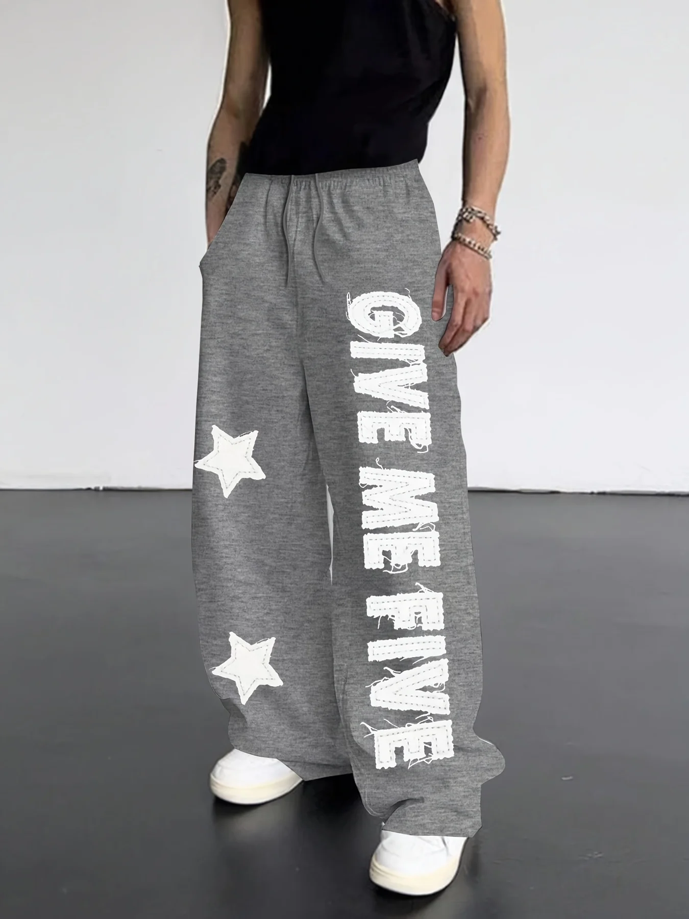 

Men's Casual Sports Trousers for Autumn and Winter, Featuring Letter Pattern Printed Drawstring Sports Bestsellers