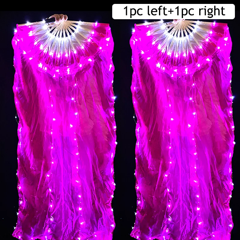 1 paar Links en Rechts 150 cm Lengte Buikdansen LED Fan Gradiëntkleur Zijde Fans Dans Accessoires Stage performance Props - afbeelding 1
