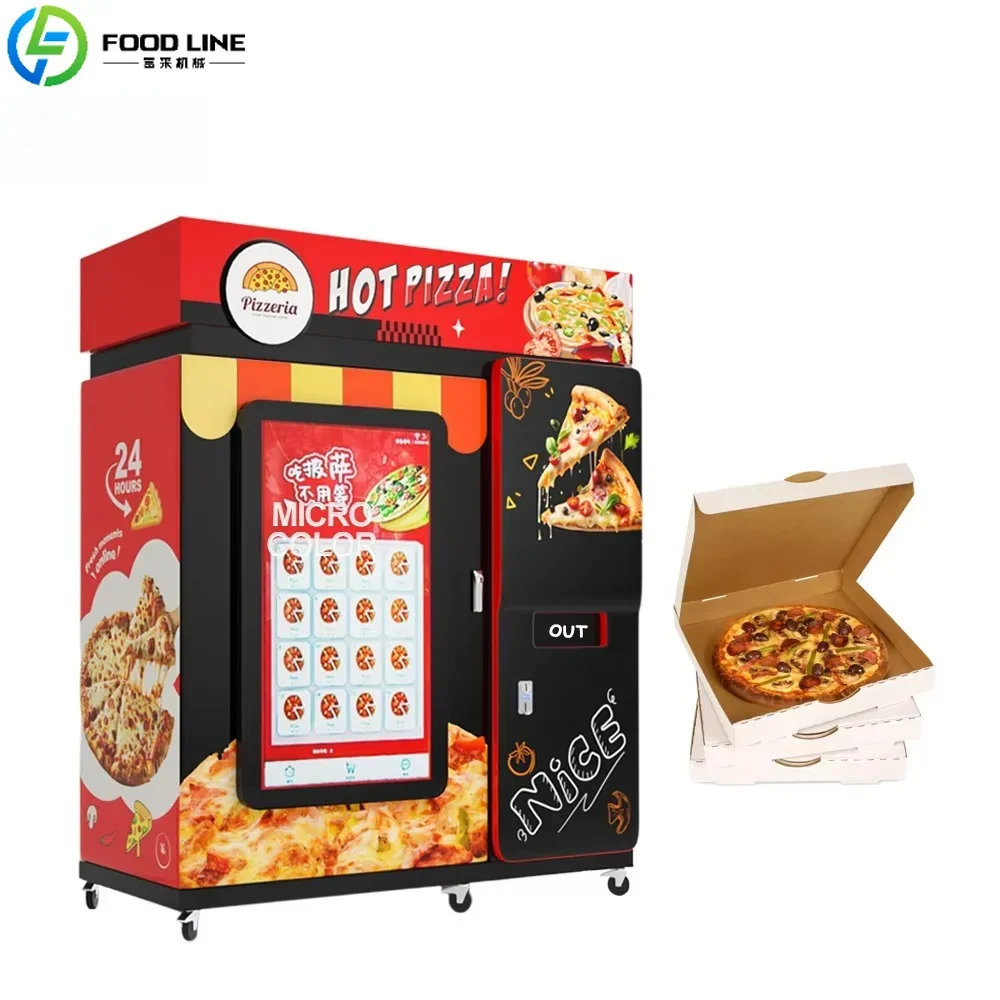 FOODLINE Airport Pizza Vending Machine Large Touch Screen Fast Bake Hot Pizza for Transit Hub Retail Service