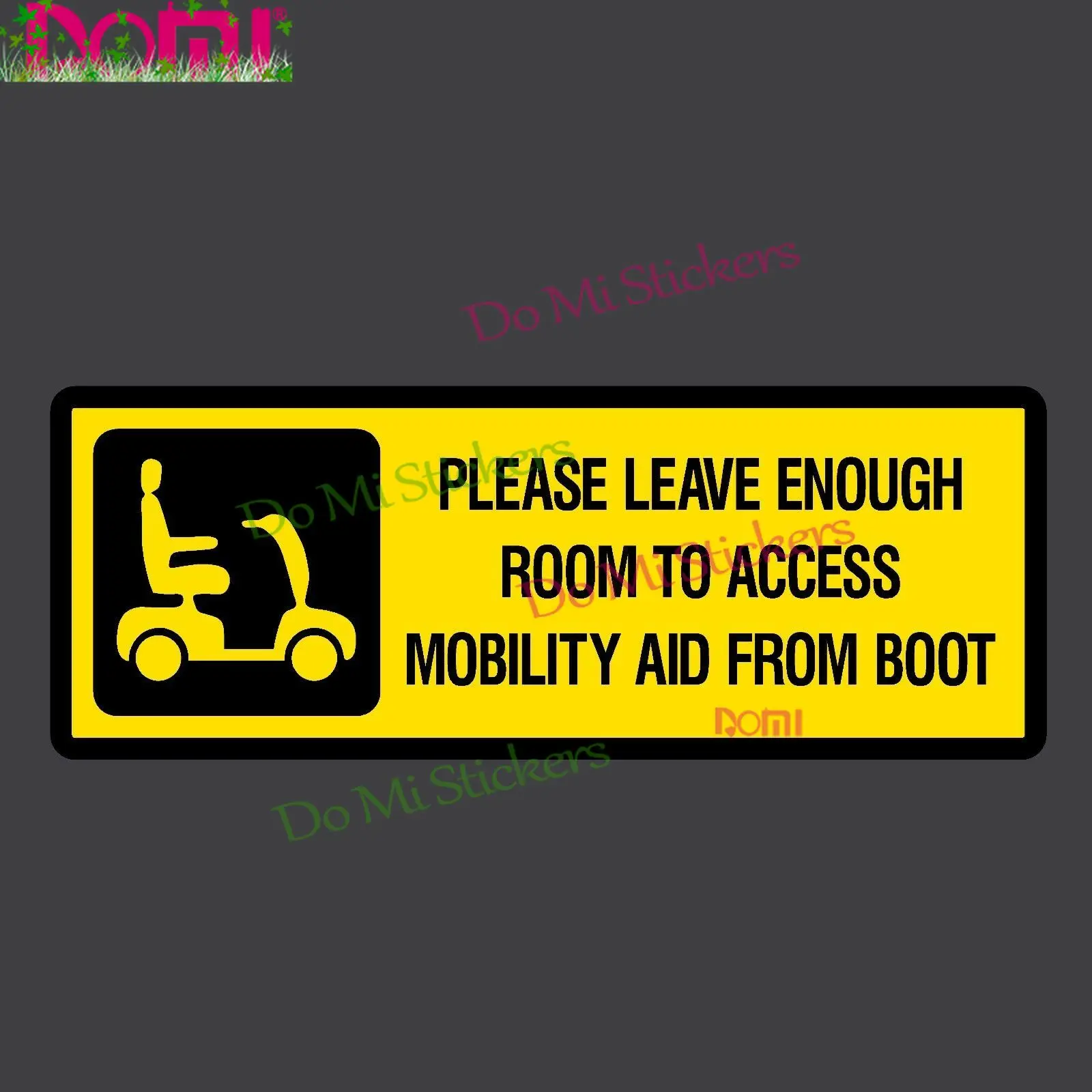 

Please Leave Room for Mobility Aid Sticker 200x75mm - Disabled, Car, Parking Car Sticker Laptop Trunk Wall Vinyl Waterproof PVC