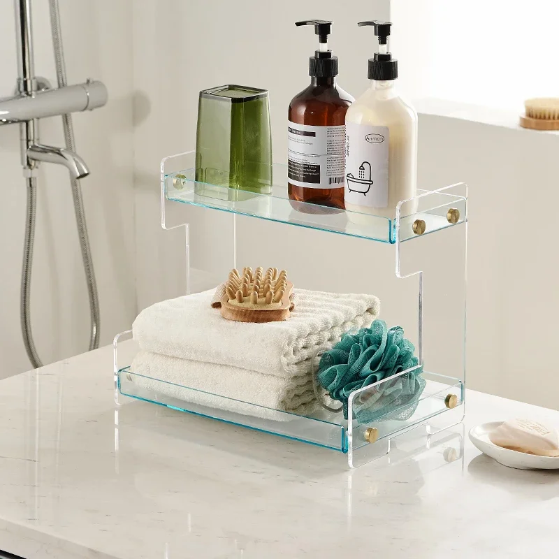 Acrylic Display Shelf Living Room Water Cup and Skin Care Products Holder Perfume Cosmetics Dresser Organizer Home Display
