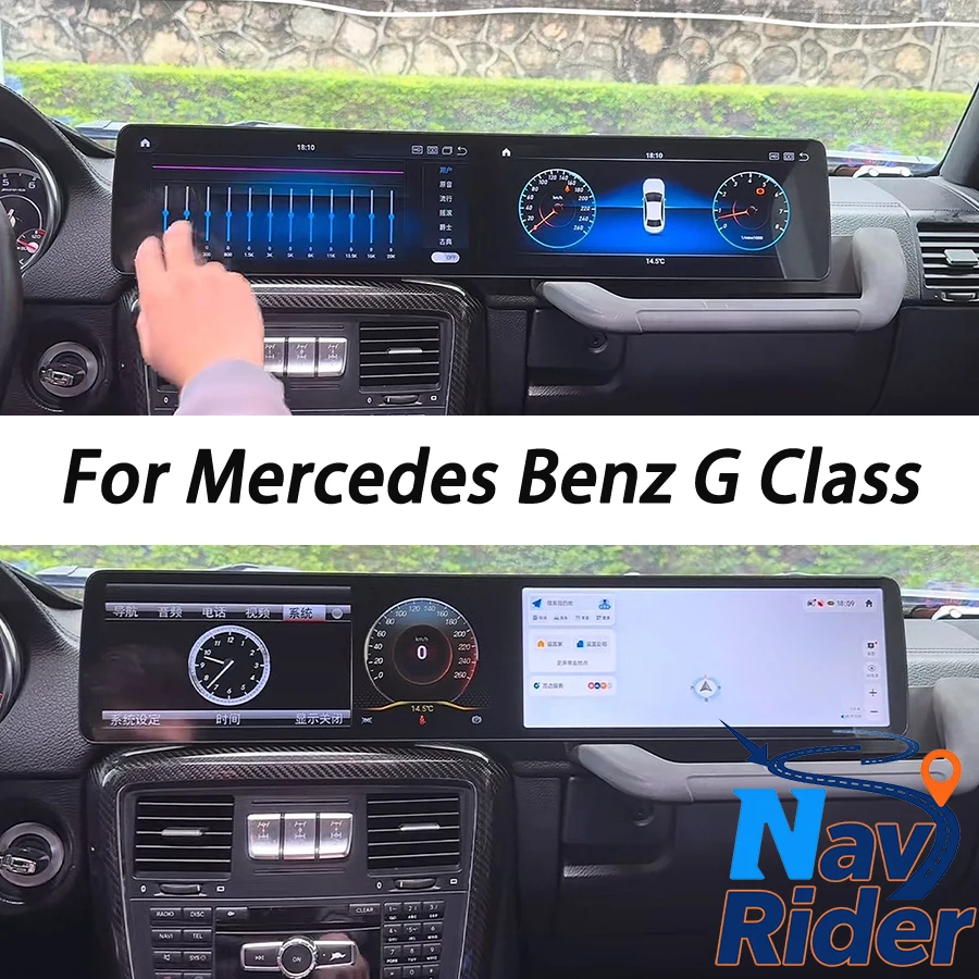

12,3 + 12,3 "Android двойной экран для Mercedes Benz G Class G350 G500 W463 2018-2025 стерео мультимедийный плеер Carplay GPS Bluetooth