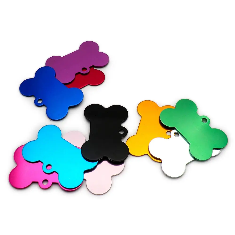 Wholesale 20 pcs Dog ID Tag Pet Bone Tags Nameplate Personalized Dog Puppy Tags Customized Dog Pet Name Phone Address No. Tag