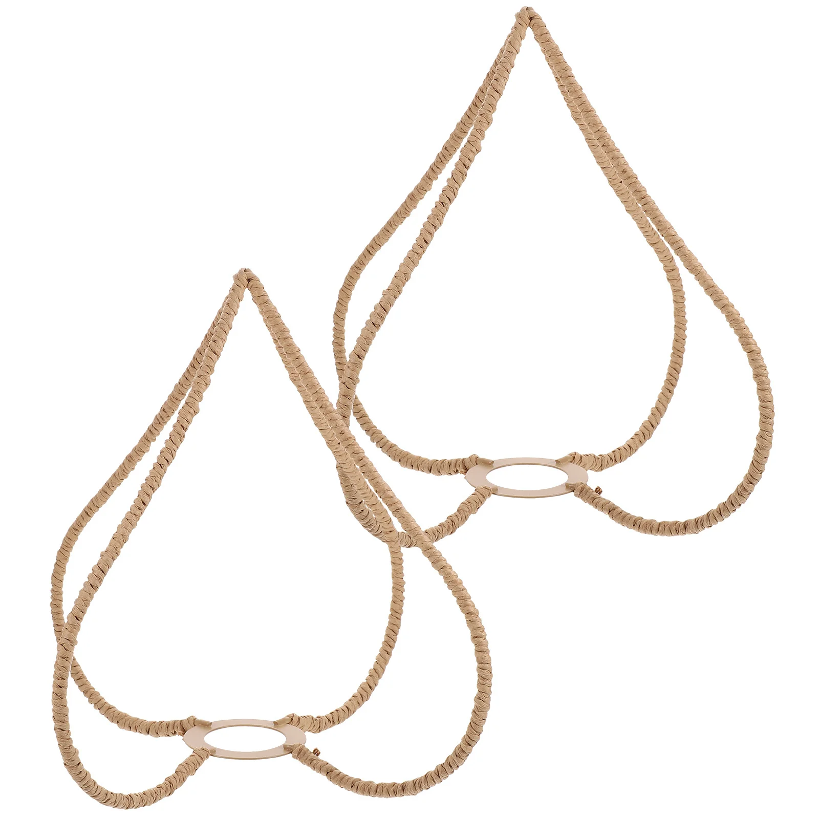 

2pcs Woven Lampshade Ceiling Light Cover Rustic Hanging Light Shade Heart Shape Farmhouse Cage For Home Hotel Bar Decor