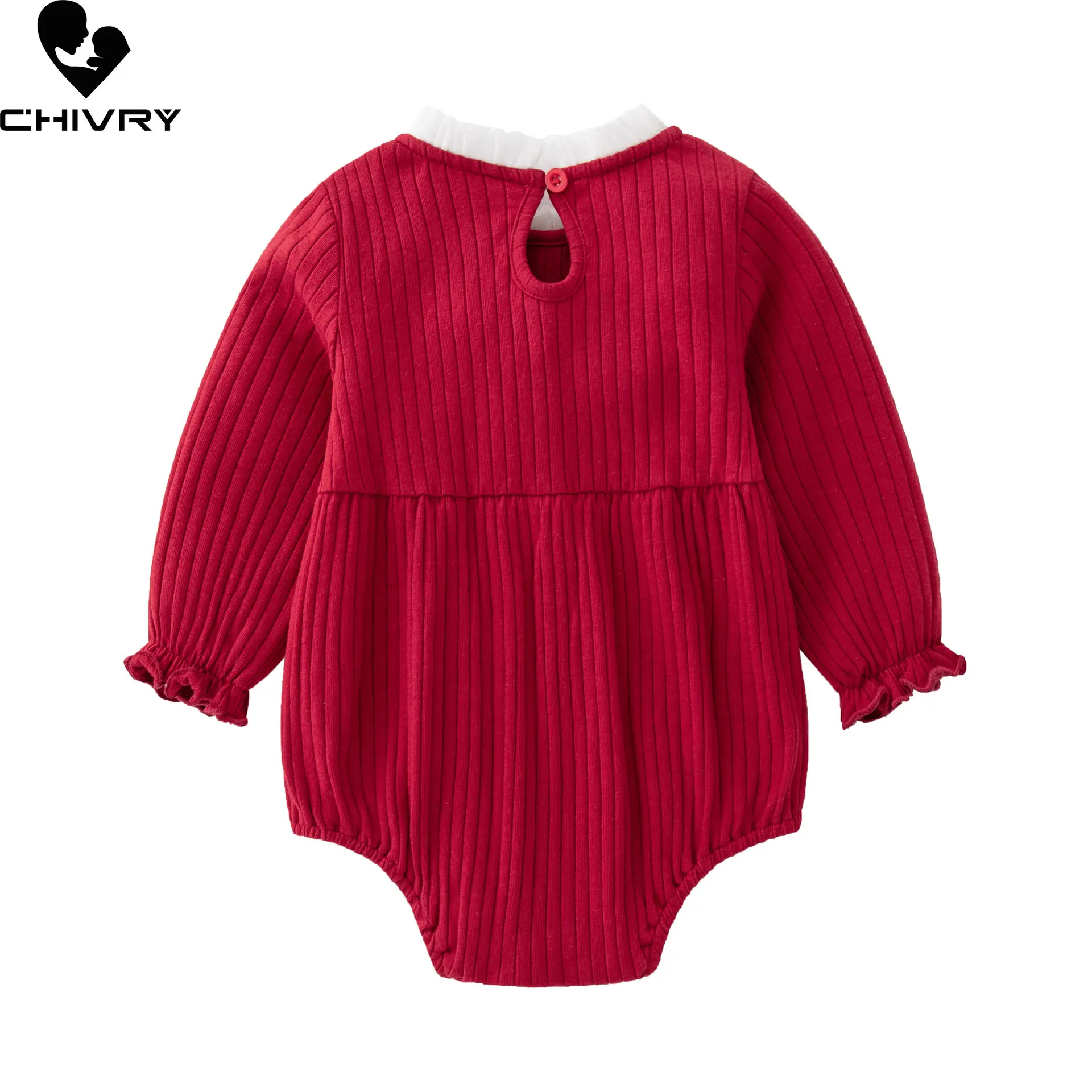 New 2023 Newborn Baby Girls Cute Bowknot Bodysuits Rompers Spring Autumn Long Sleeve Jumpsuit Toddler Playsuit Infant Clothing