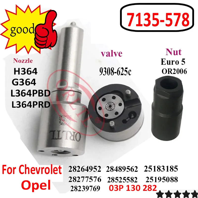 

03P130282 КОМПЛЕКТЫ 7135-578 ФОРСУНКА H364 G364 L364PBD КЛАПАН 9308-625c ДЛЯ CHEVROLET CAPTIVA 25195088 28239769 28264952 28489562 ORLTL