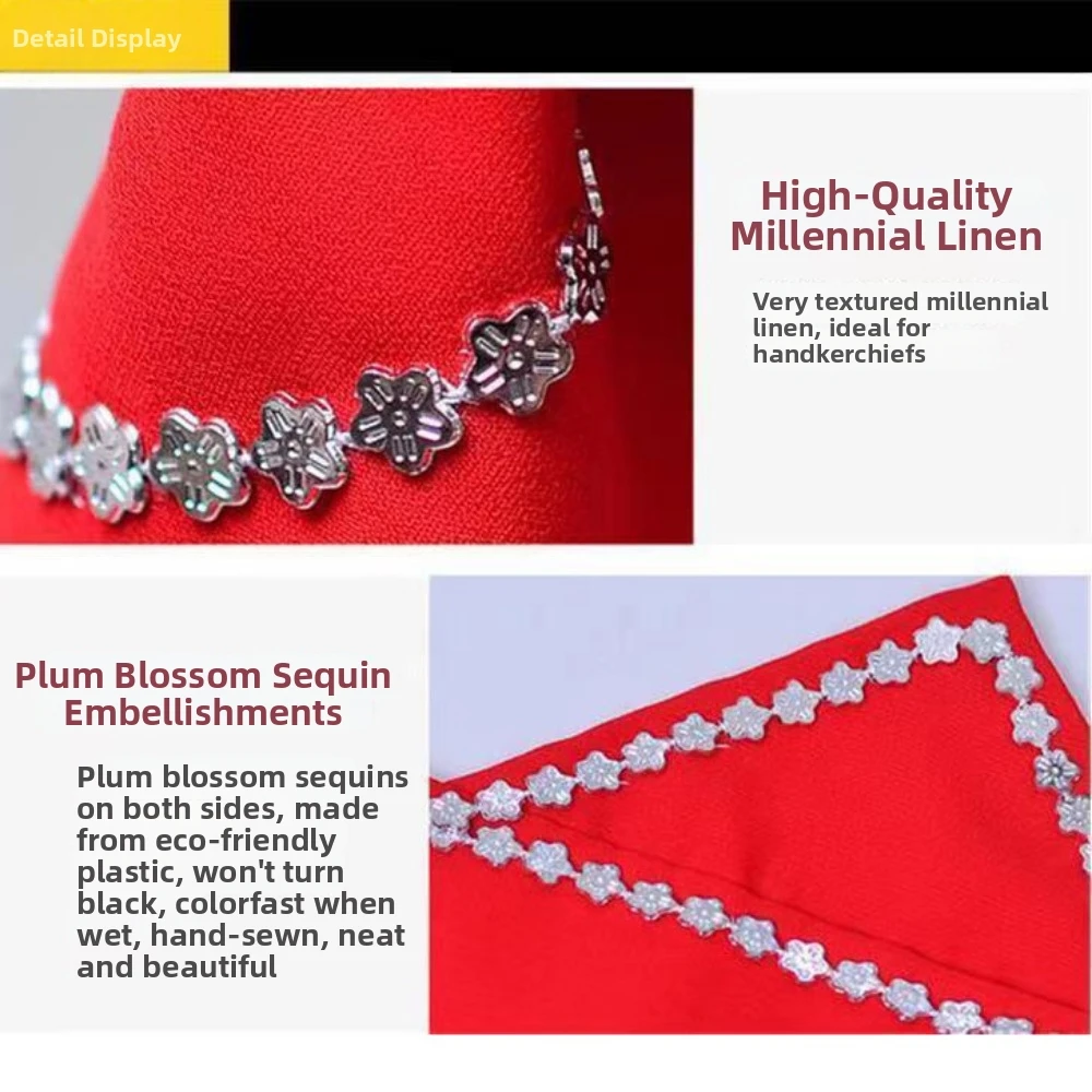 

30*40cm Chinese Yangko Handkerchief Cambric 5 Colors Dance Props New Year Event Folk Handkerchief