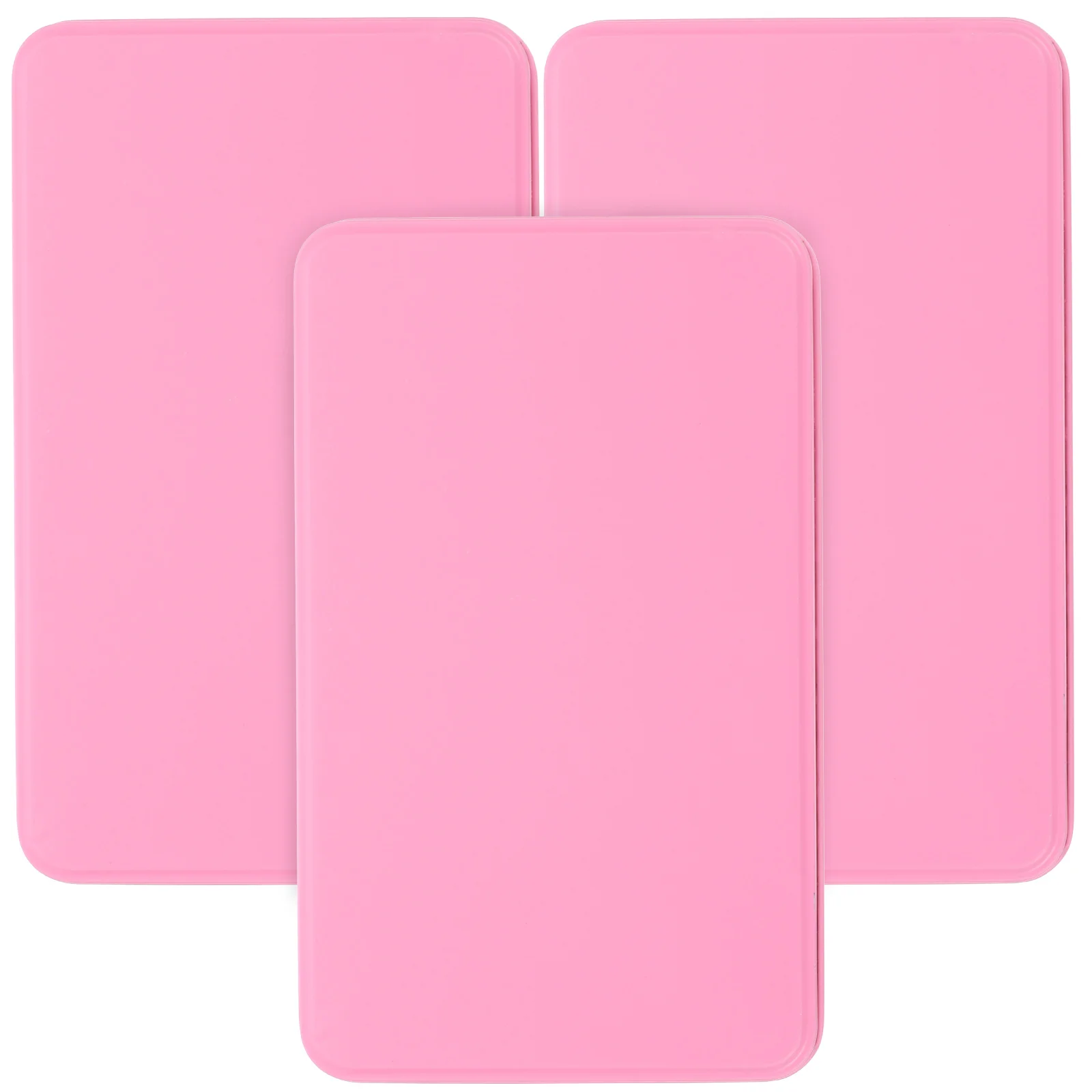 

3 Pcs Pink Rectangular Tinplate Storage Boxes Large Size Lid Containers for Home Organization Gifts Snacks Jewelry