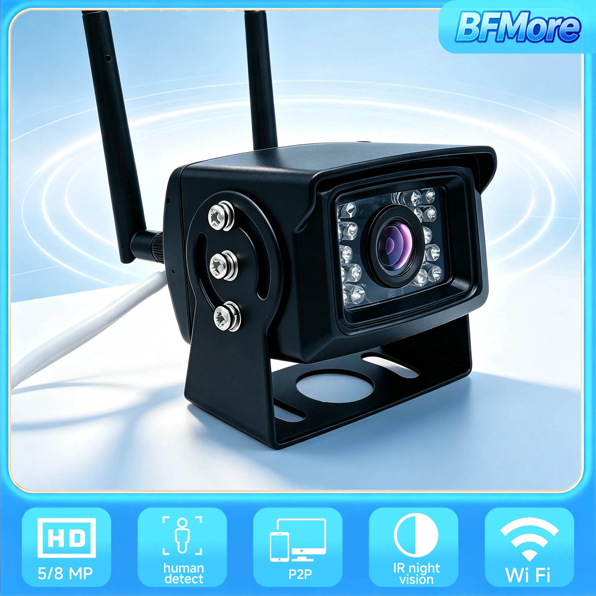 BFMore 4K 8MP WIFI Security 5MP Vedio Камера 3.6mm SO-NY 4G SIM Metal Two Way Audio Wireless Human Detection 30M 940nm IR Night