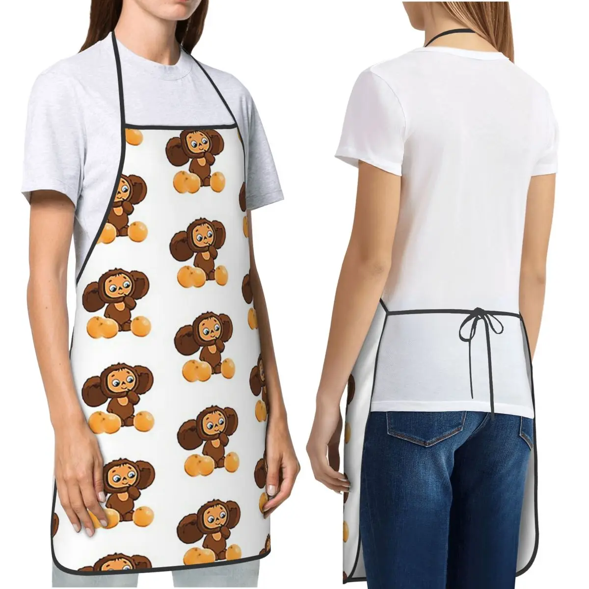 مريلة Cheburashka للطهاة والخبز والخبز بدون أكمام مريلة تنظيف المطبخ بينافور للنساء والرجال #1