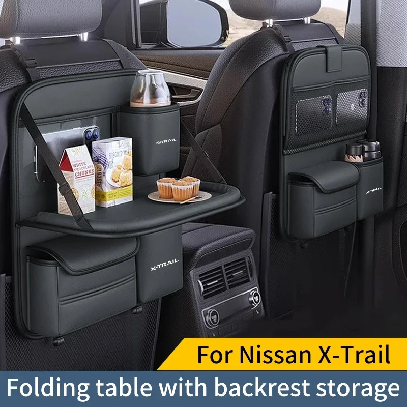 

For Nissan X-Trail T32 T30 T31 Car Seat Back Storage Small Table Board Car Storage Bag Multifunctional Storage Bag Tissue Box