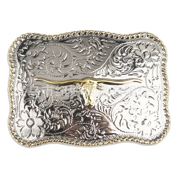 소 토템 벨트 버클 은빛 금색 가장자리