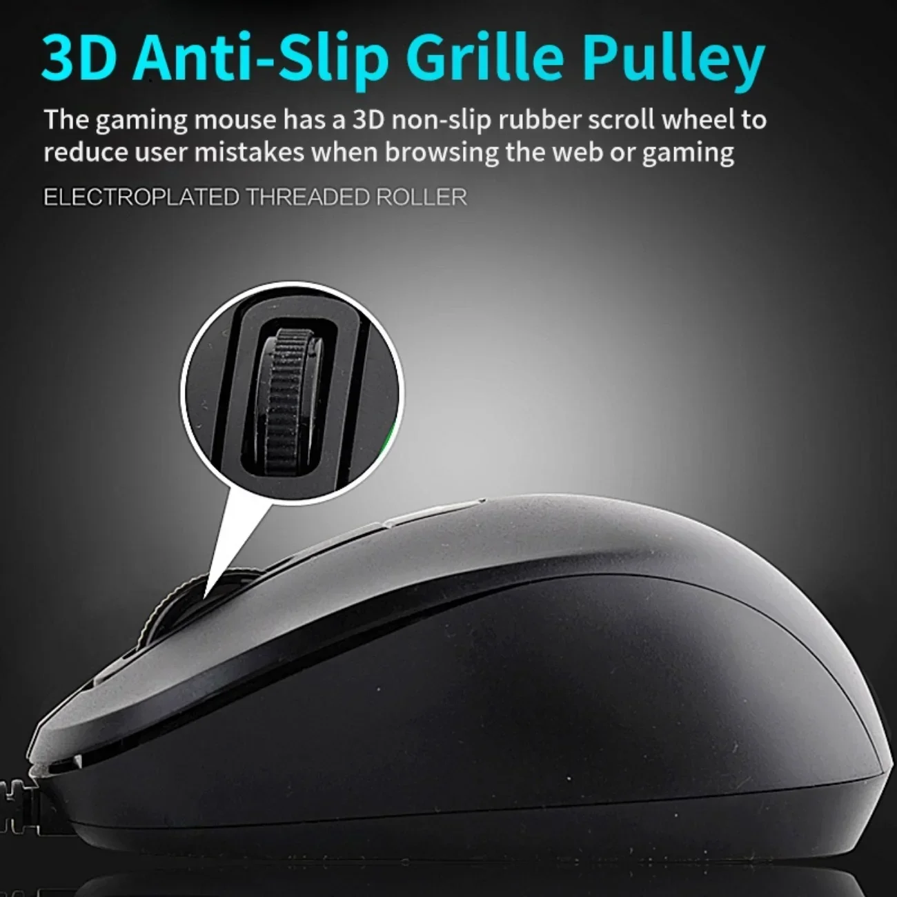 ASUS Wired Blue Ray Silent Mouse ambidestro 3200 DPI Mouse da gioco Office USB Plug and Play Laptop/PC/MAC/PHONE nero