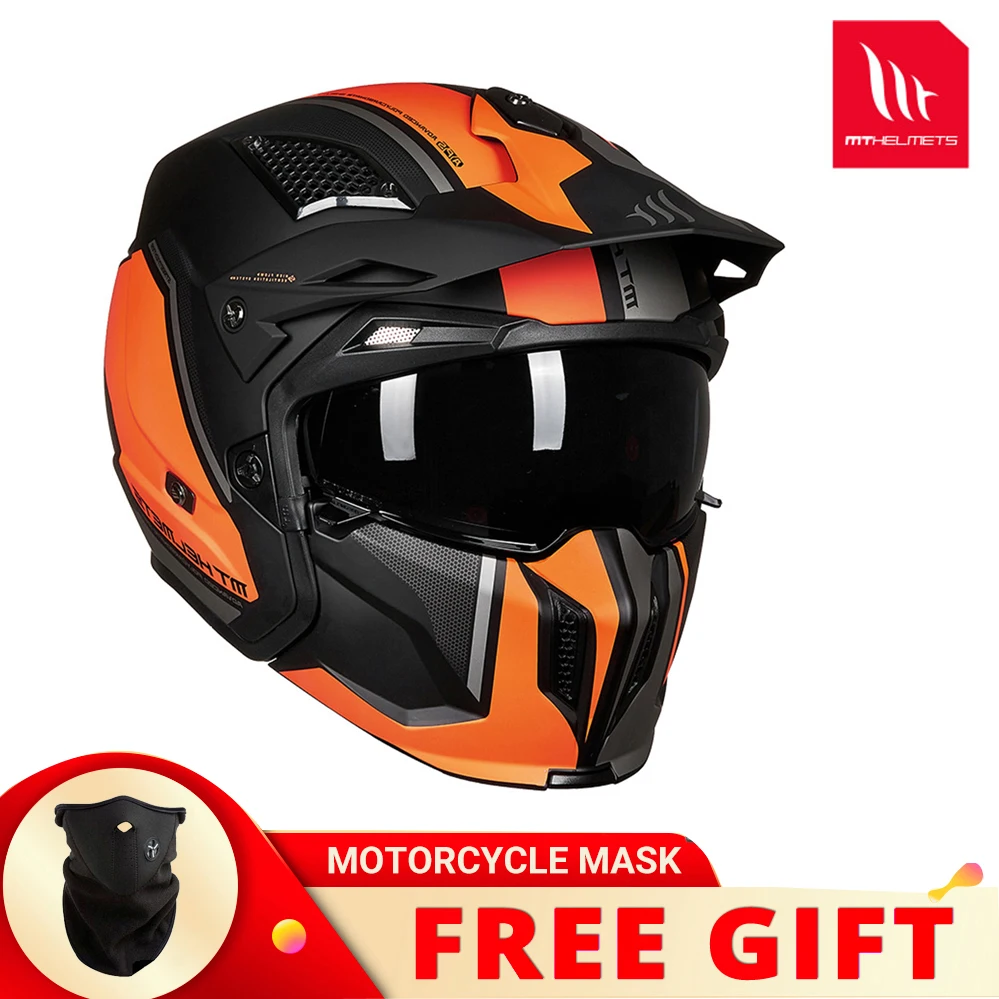 

MT Combined Helmet Four Seasons Retro Helmet Vintage Modular Removable Chin Full Face Motorcycle Helmet Scorpion Capacete Moto