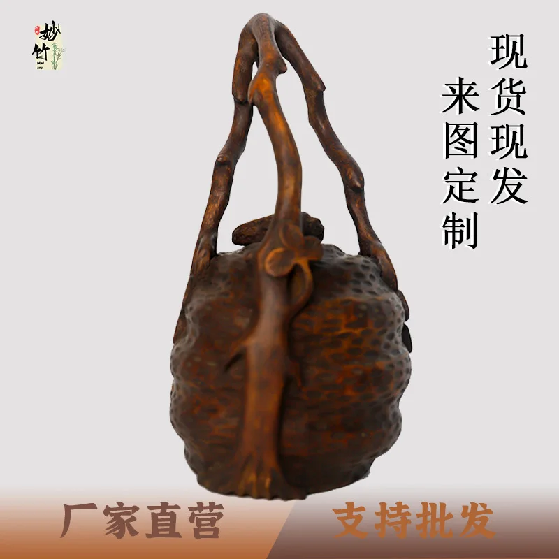 Tallado de bambú, olla de maní, adornos caseros hechos a mano